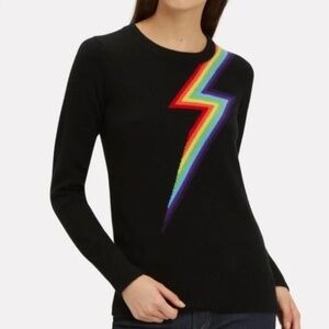 Madeleine Thompson Black/Rainbow Cashmere Sweater